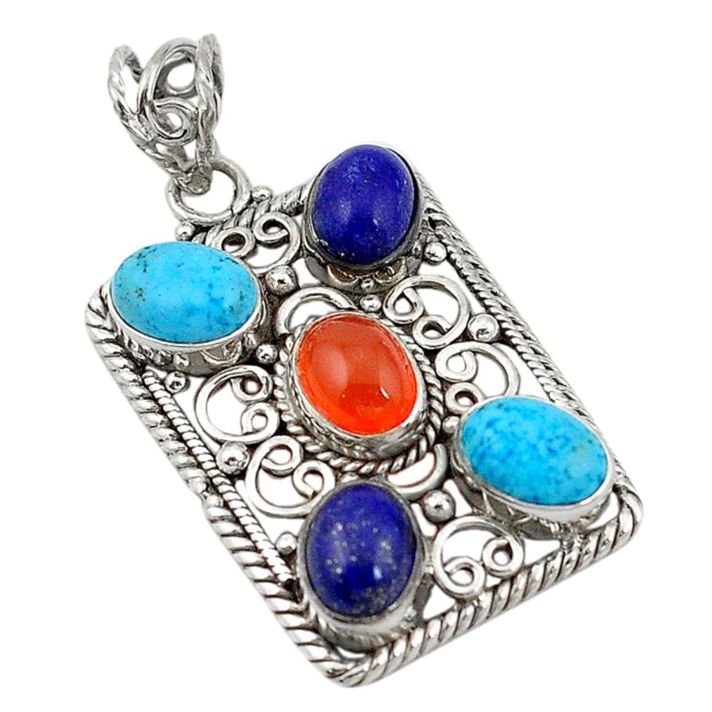 ian) lapis 925 silver pendant jewelry d11361