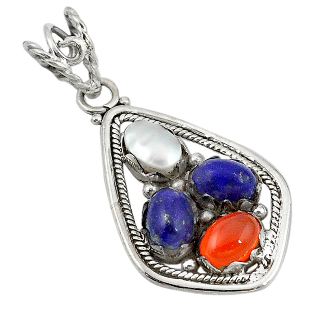 ian) white pearl 925 silver pendant d11367