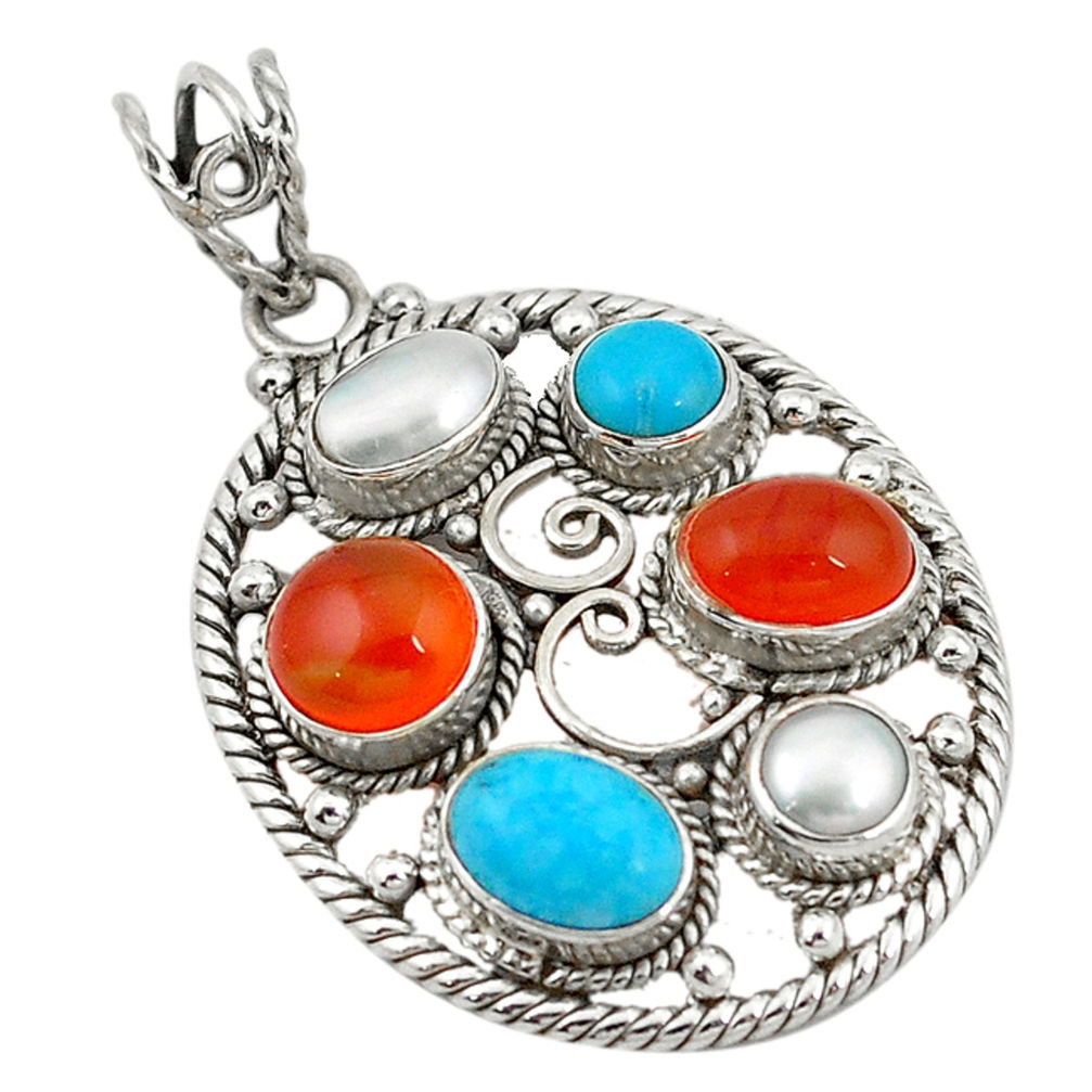 ian) pearl 925 silver pendant jewelry d11374