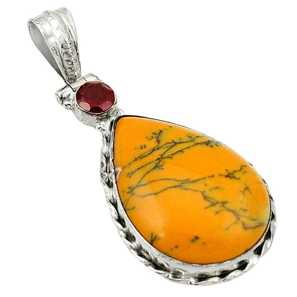 endrite opal (merlinite) 925 sterling silver pendant d1175