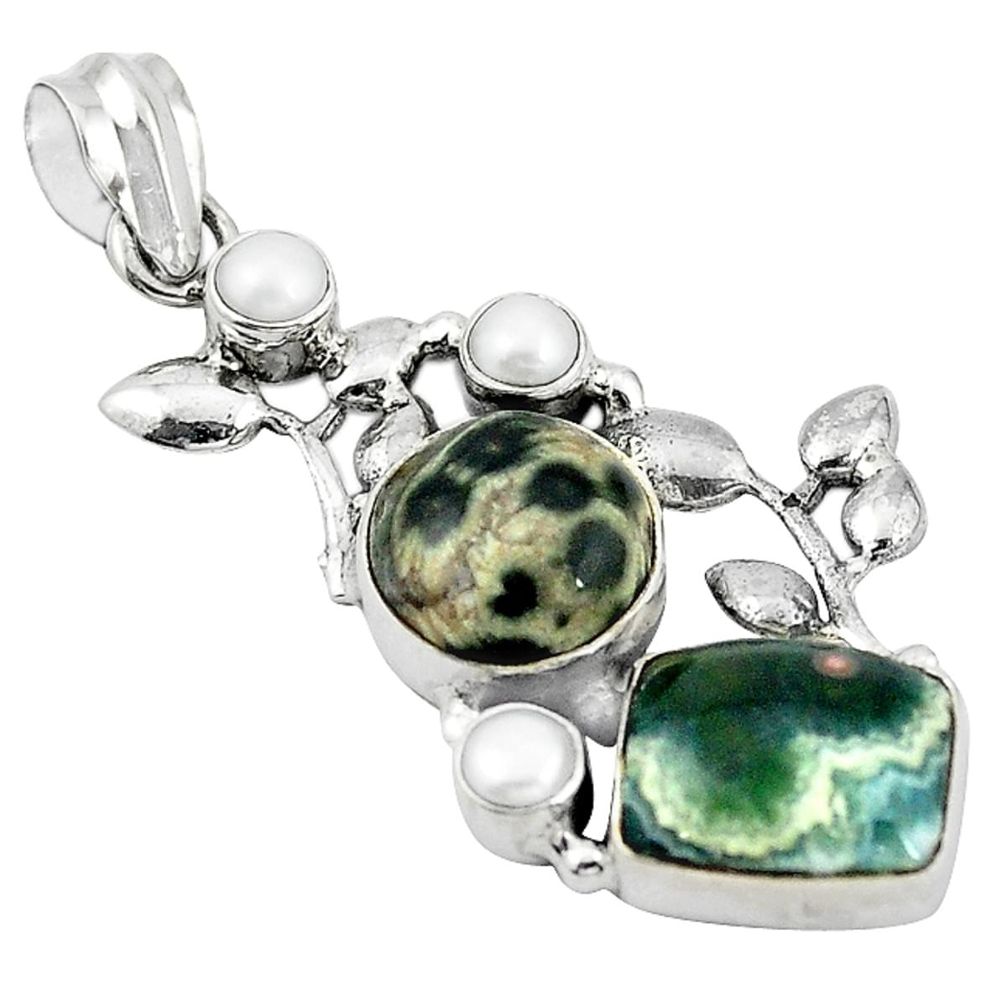 lor ocean sea jasper (madagascar) 925 silver pendant d11847