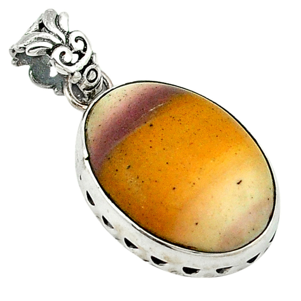 Natural brown mookaite 925 sterling silver pendant jewelry d1194