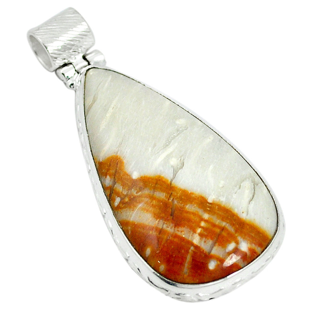 Natural brown jasper 925 sterling silver pendant jewelry d12135