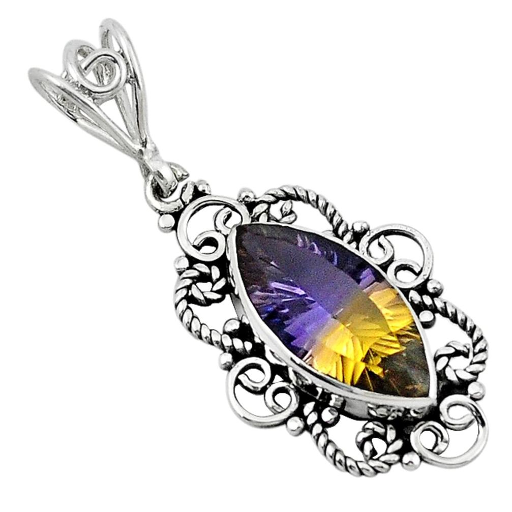 Multi color ametrine (lab) 925 sterling silver pendant jewelry d13641