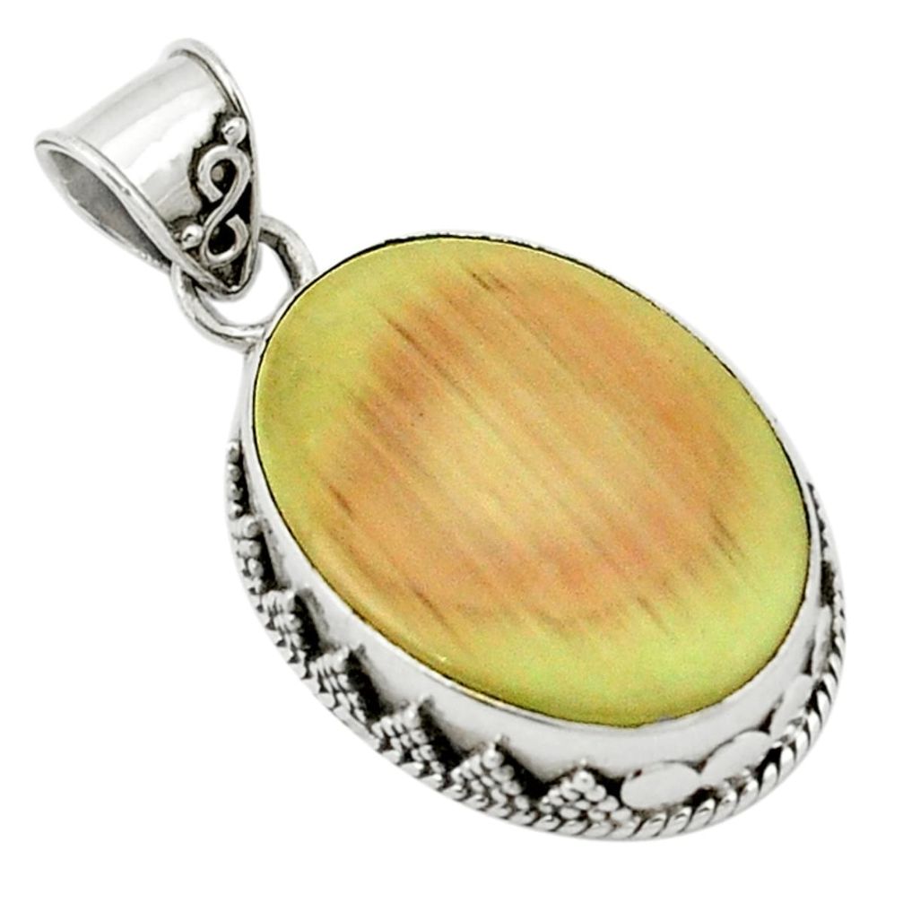 Natural green imperial jasper 925 sterling silver pendant jewelry d1404