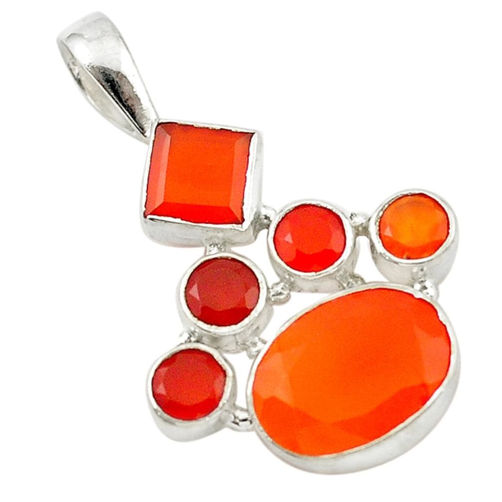 ornelian (carnelian) 925 sterling silver pendant d14837