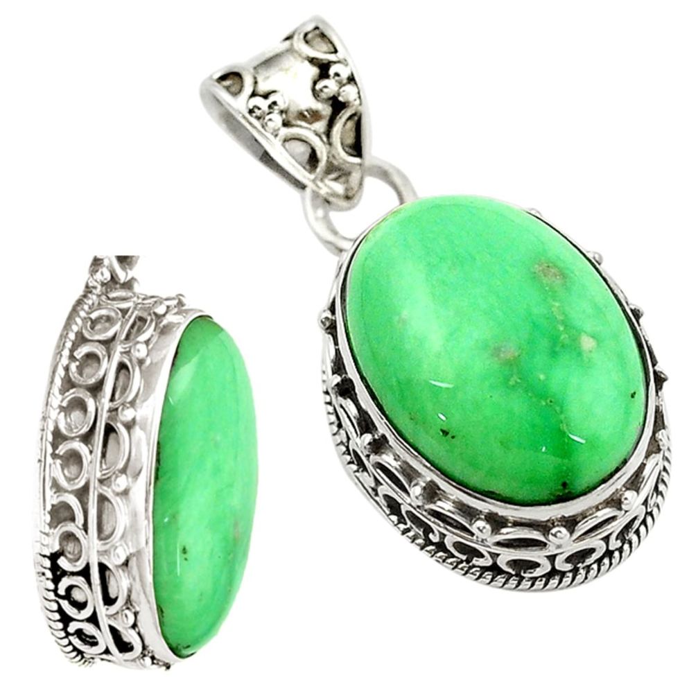 925 sterling silver natural green variscite oval pendant jewelry d16296