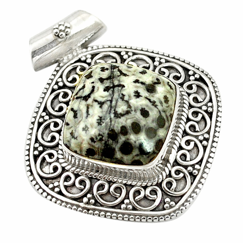 925 silver natural black stingray coral from alaska pendant jewelry d17540