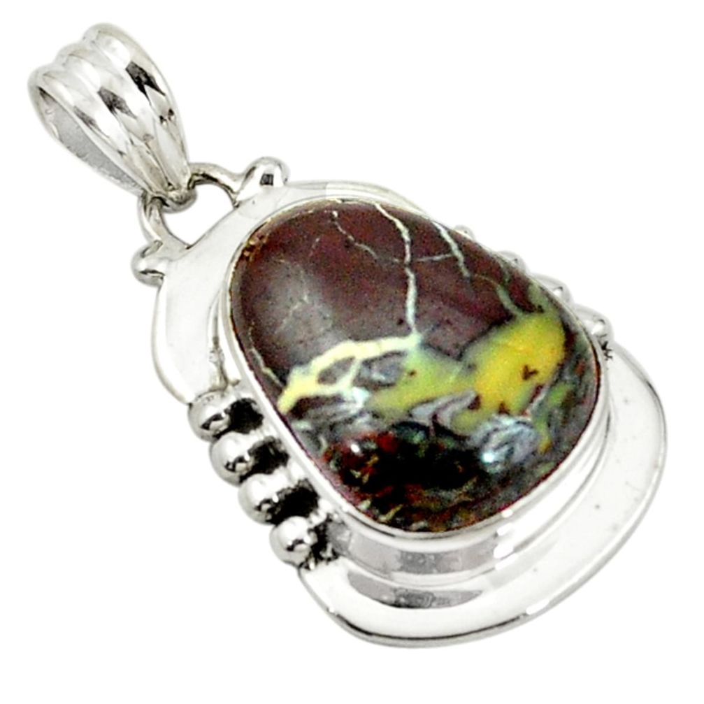 925 sterling silver natural brown boulder opal pendant jewelry d17813