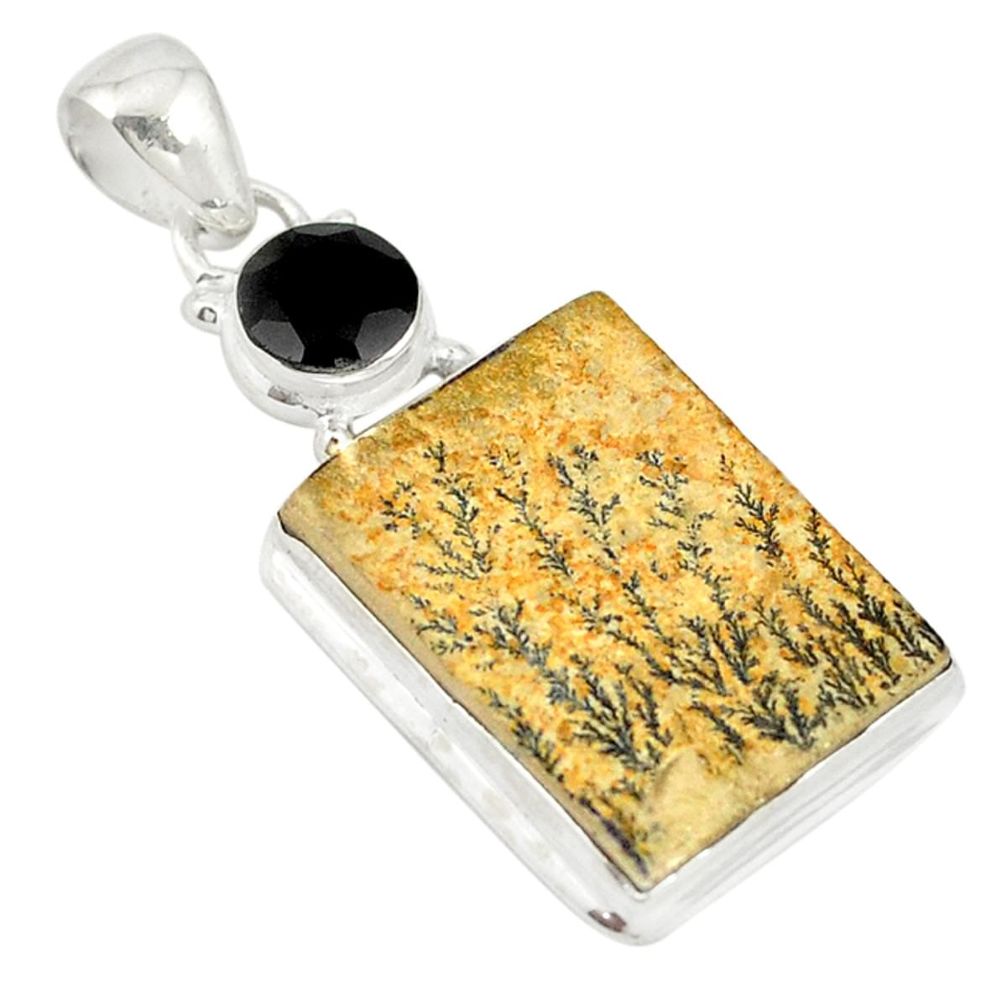 925 silver natural multi color germany psilomelane dendrite pendant d19238