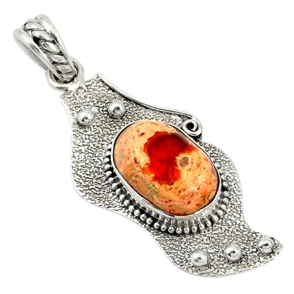 Natural multi color mexican fire opal 925 sterling silver pendant d19601