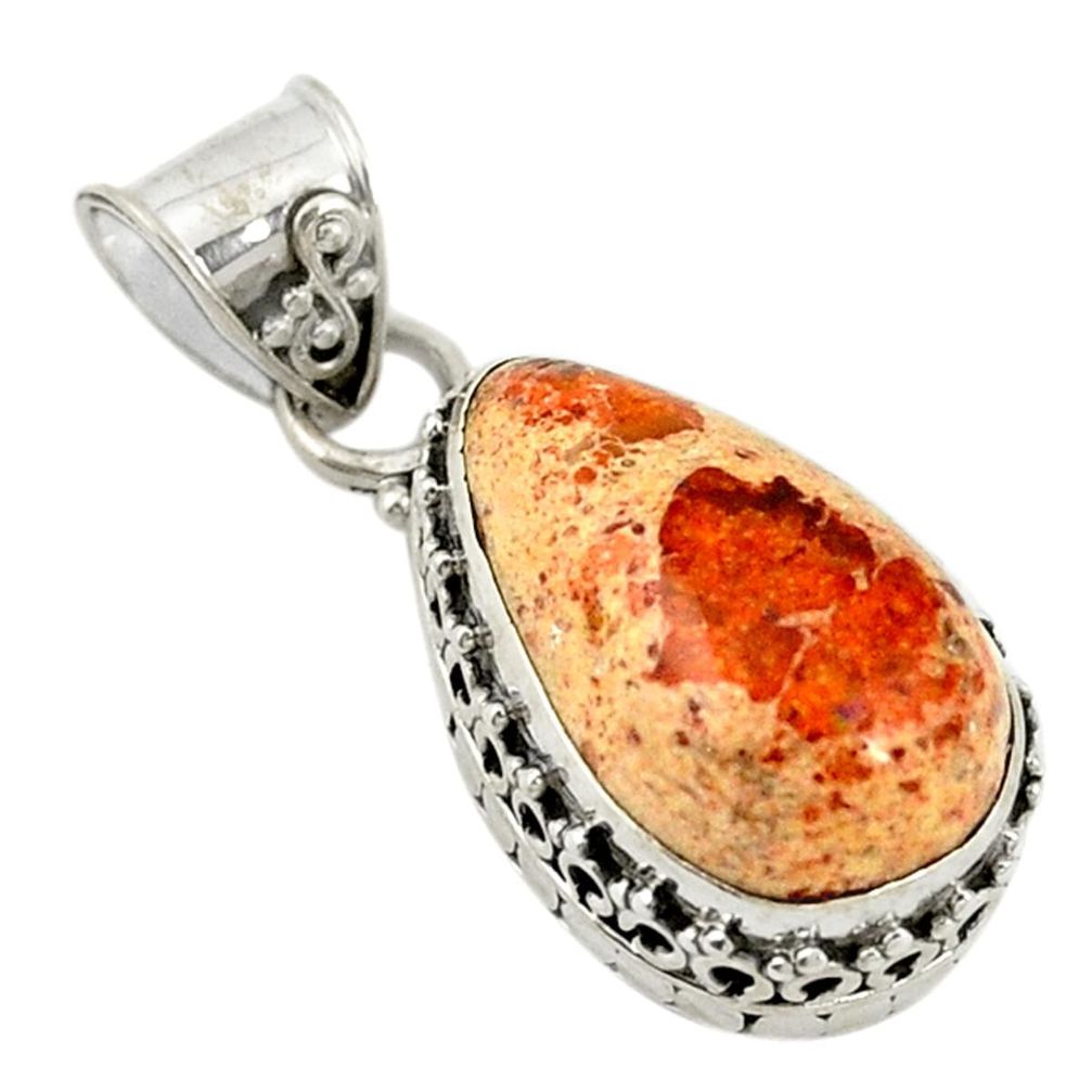Natural multi color mexican fire opal 925 sterling silver pendant d19617