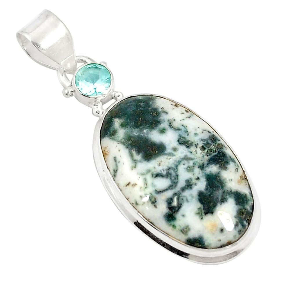 ver natural white tree agate topaz pendant jewelry d21030