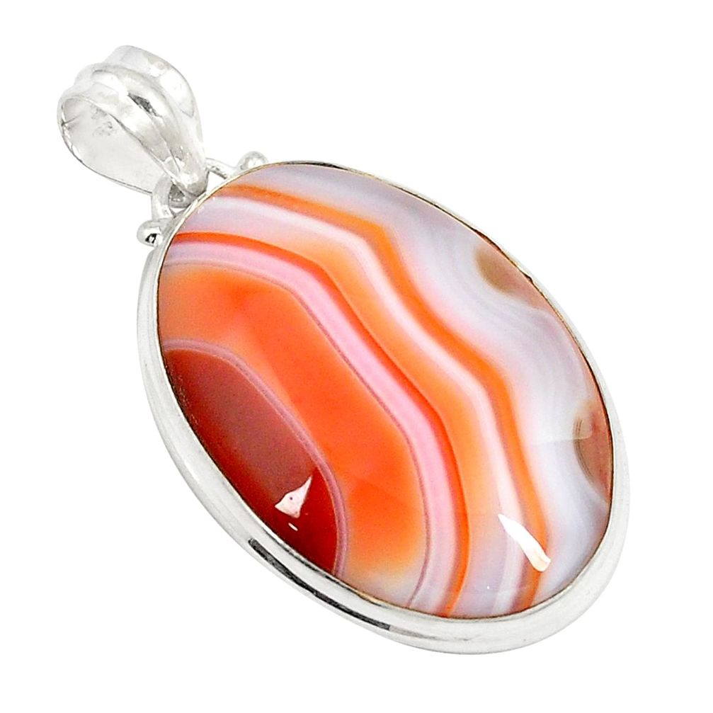 Natural honey botswana agate 925 sterling silver pendant jewelry d21031