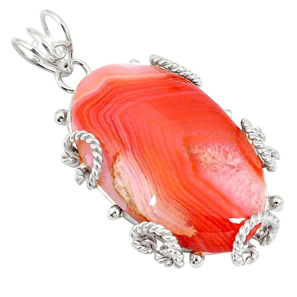 Natural honey botswana agate 925 sterling silver pendant jewelry d21032