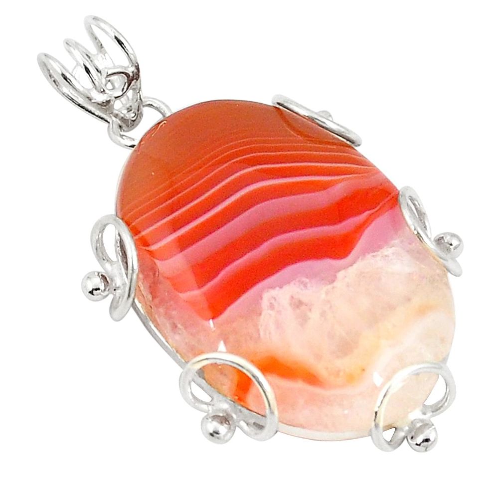 Natural honey botswana agate 925 sterling silver pendant jewelry d21034