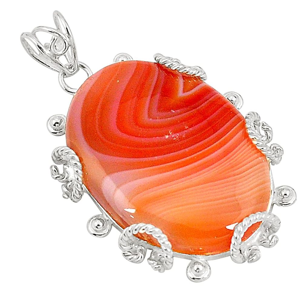Natural honey botswana agate 925 sterling silver pendant jewelry d21036