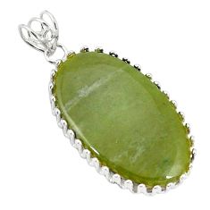 925 sterling silver natural green vasonite oval pendant jewelry d21054