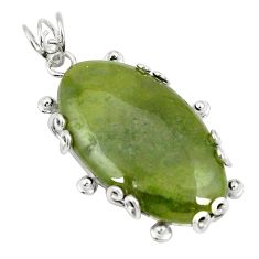 Natural green vasonite 925 sterling silver pendant jewelry d21056
