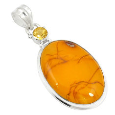 Clearance Sale- ookaite citrine 925 sterling silver pendant jewelry d21068