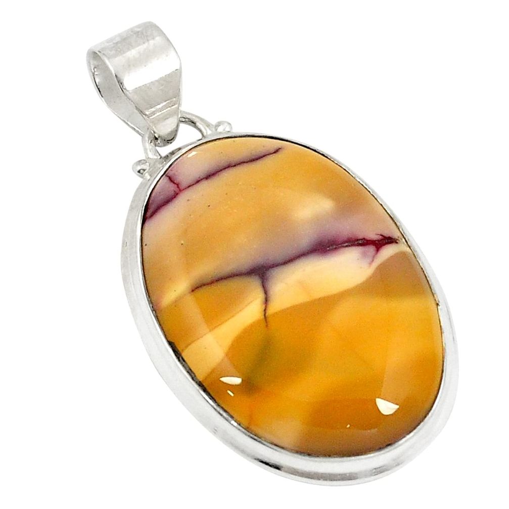 Natural brown mookaite 925 sterling silver pendant jewelry d21071