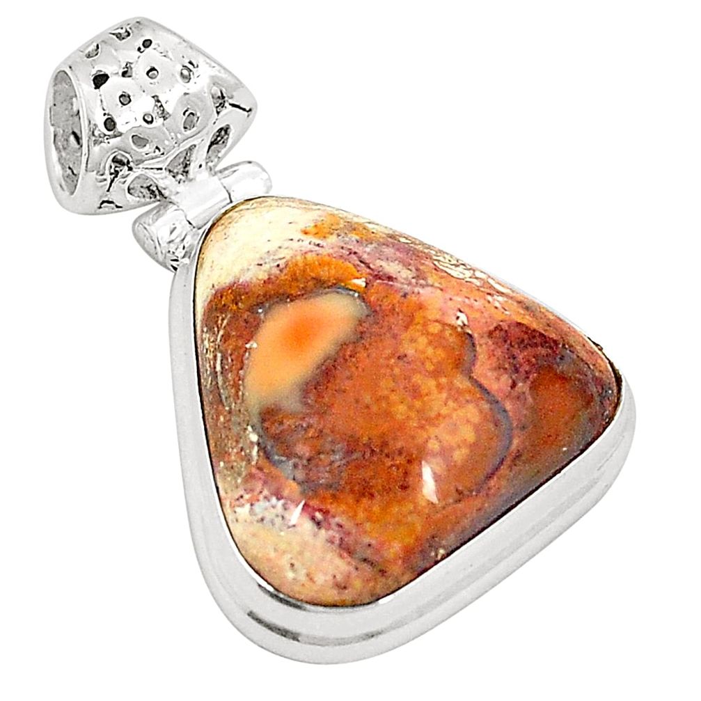 Natural multi color mexican fire opal 925 sterling silver pendant d21598