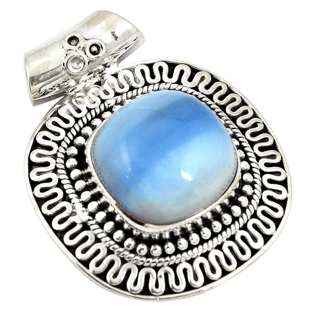 Natural blue owyhee opal 925 sterling silver pendant jewelry d21713