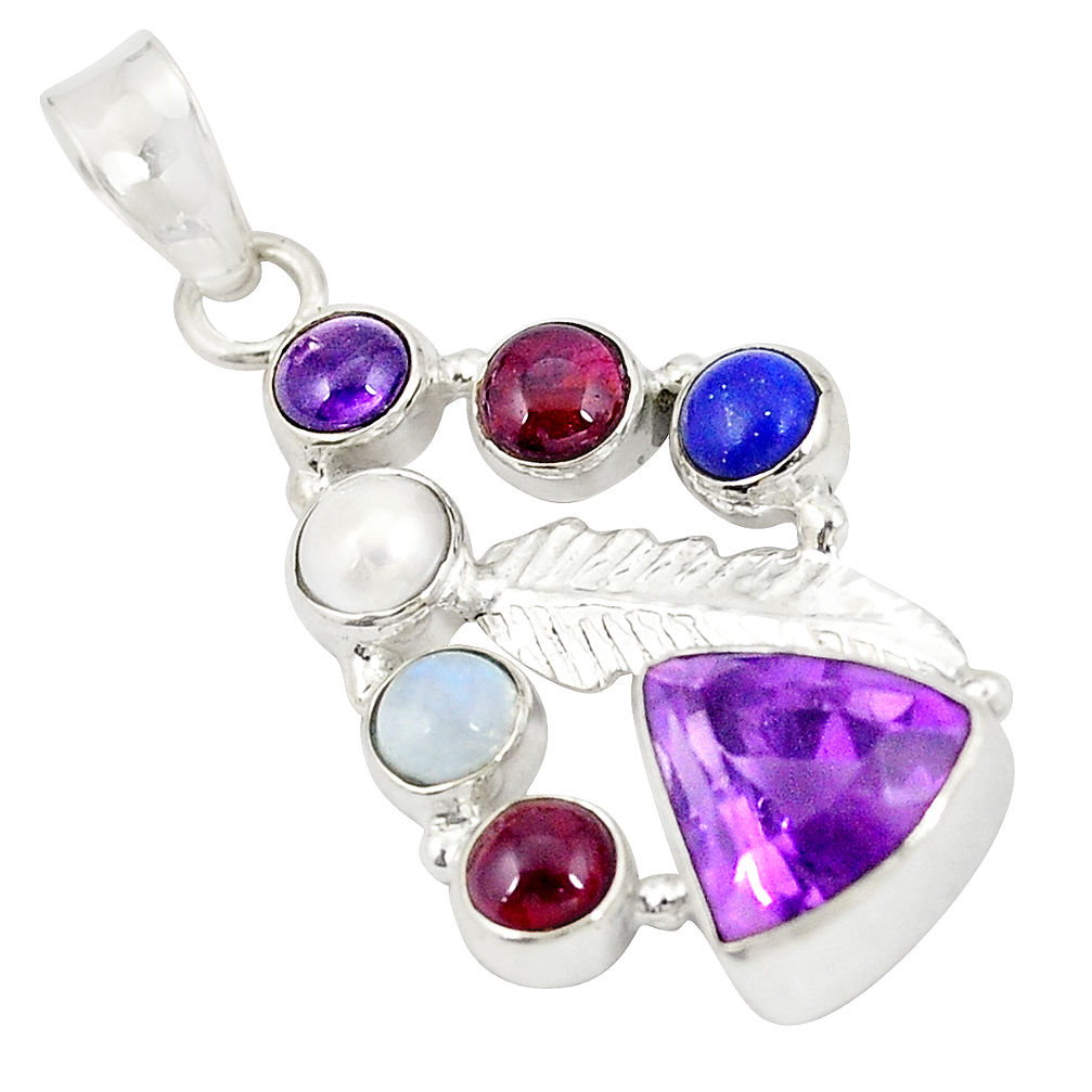 ver natural purple amethyst moonstone pendant jewelry d21828