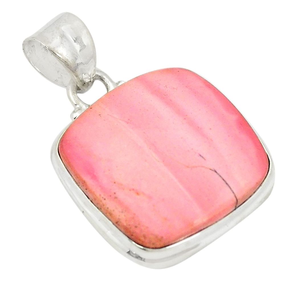 Natural pink opal cushion 925 sterling silver pendant jewelry d21942