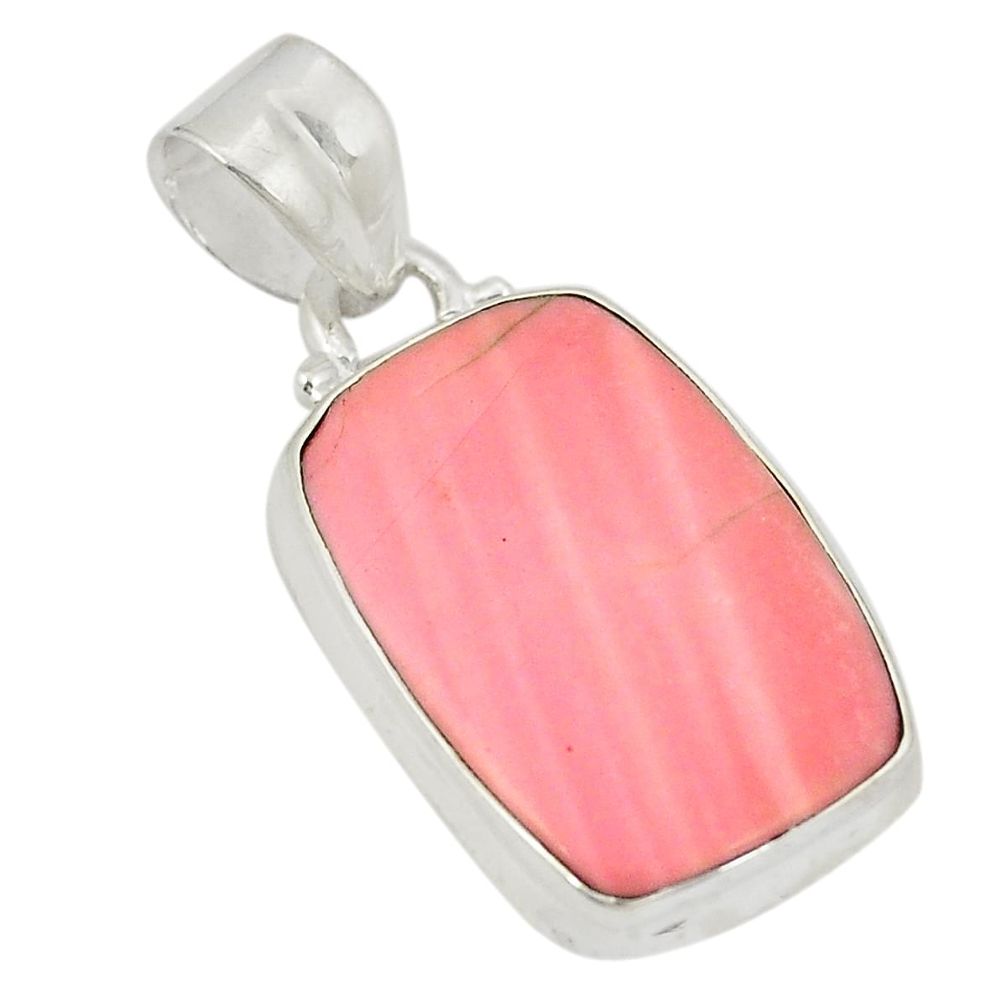 Natural pink opal octagan 925 sterling silver pendant jewelry d21959