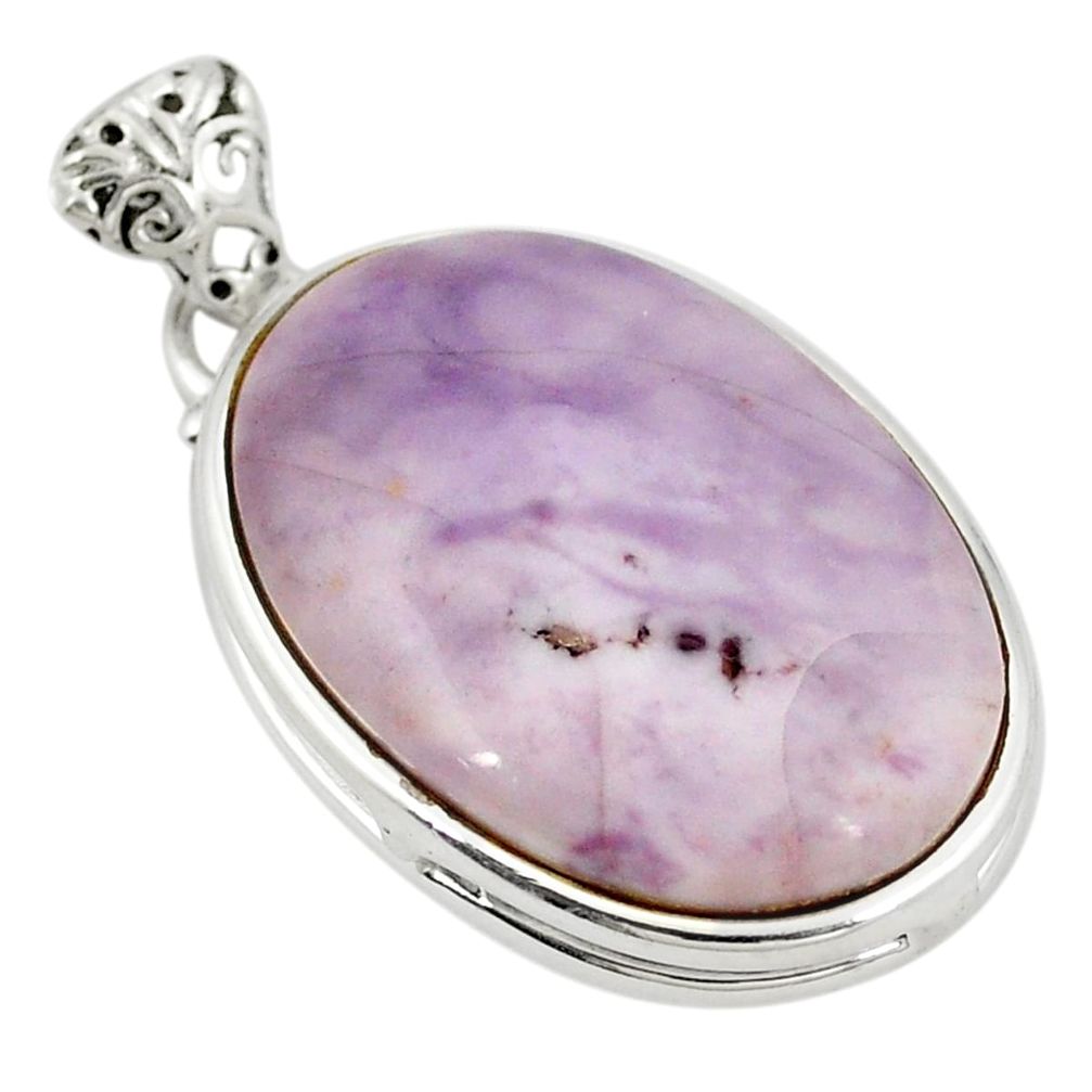 Natural purple tiffany stone 925 sterling silver pendant jewelry d21976