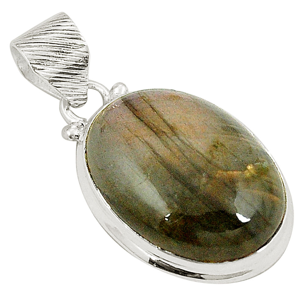Natural blue labradorite 925 sterling silver pendant jewelry d22738