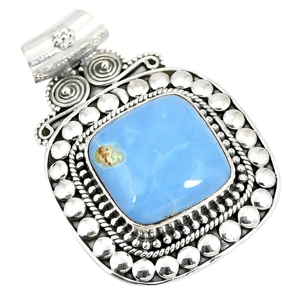 Natural blue owyhee opal 925 sterling silver pendant jewelry d22990