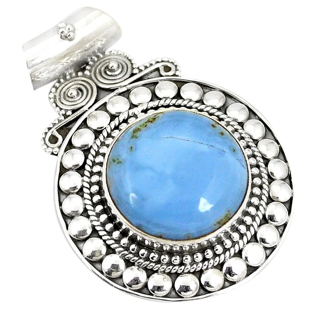 Natural blue owyhee opal 925 sterling silver pendant jewelry d23000