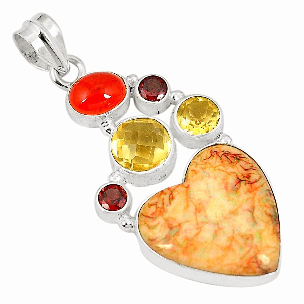 ling opal cornelian (carnelian) 925 silver pendant d23498