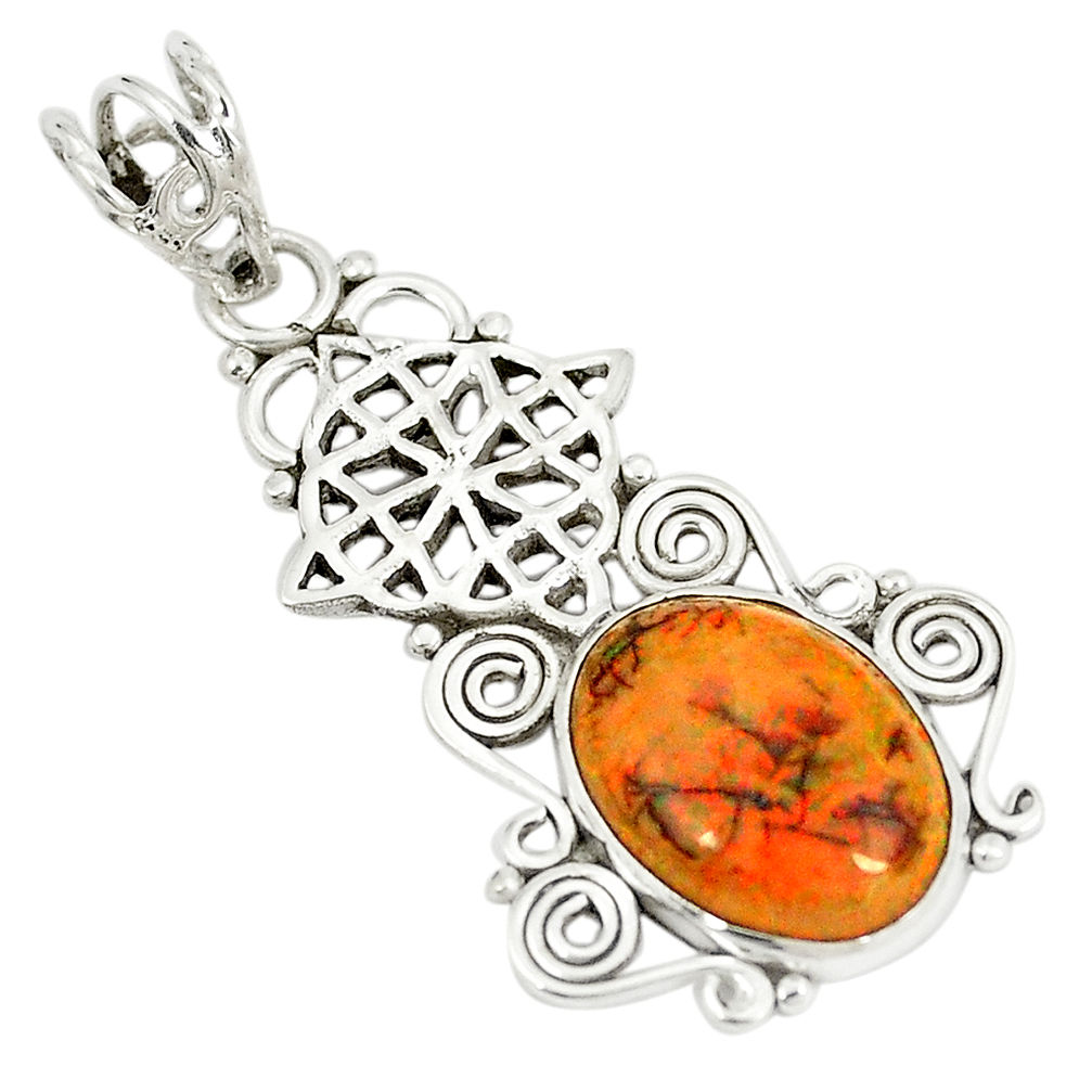 Multi color sterling opal 925 sterling silver pendant jewelry d23537