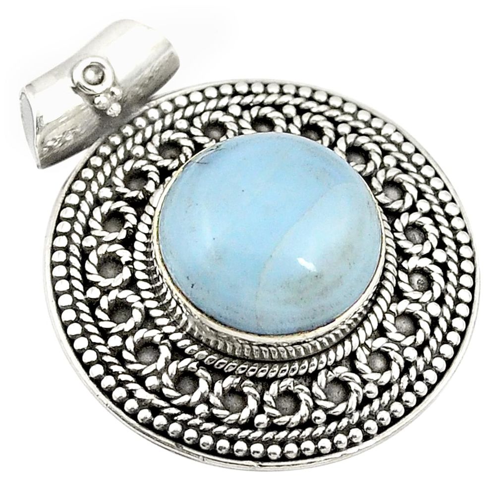 Natural blue owyhee opal 925 sterling silver pendant jewelry d24191