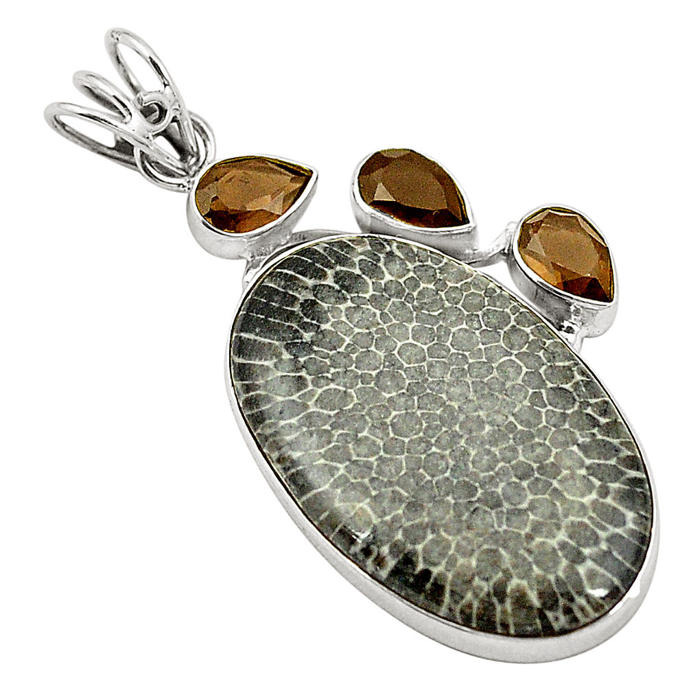 925 silver natural black stingray coral from alaska pendant jewelry d24530