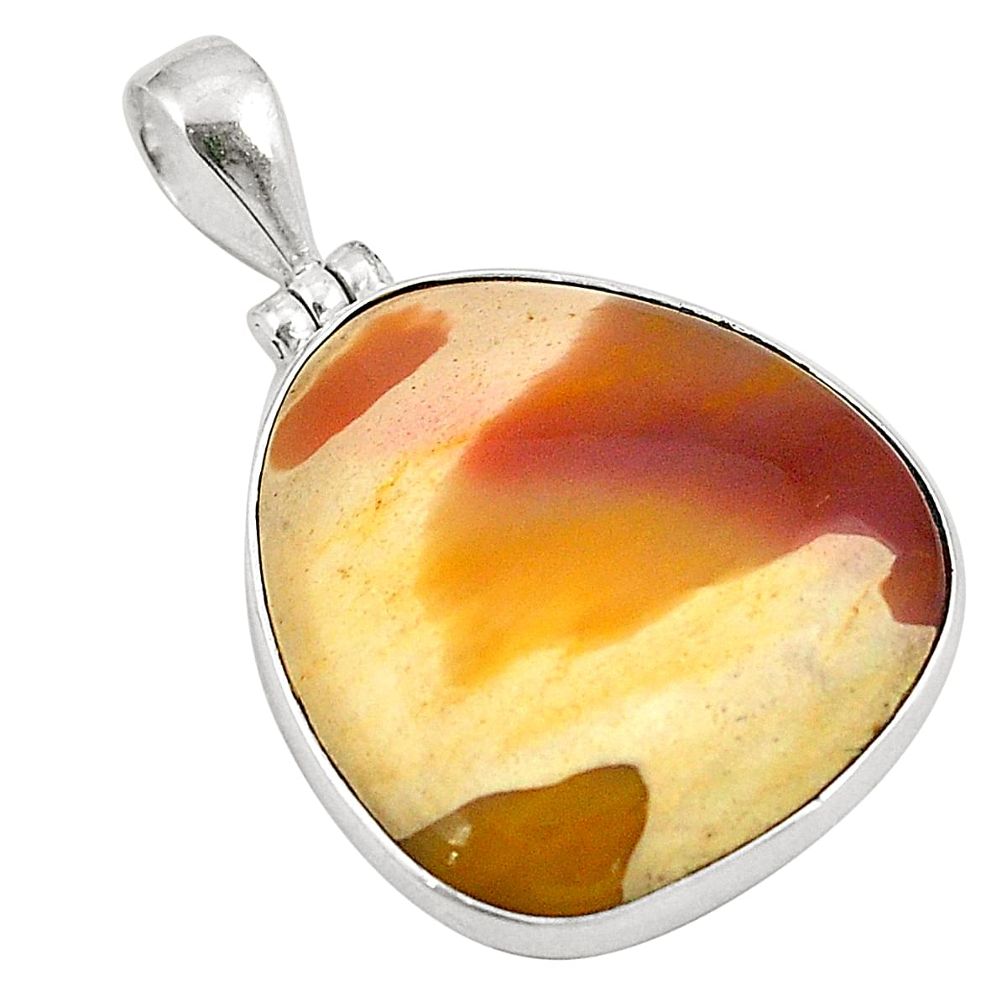 Natural brown mookaite 925 sterling silver pendant jewelry d24550