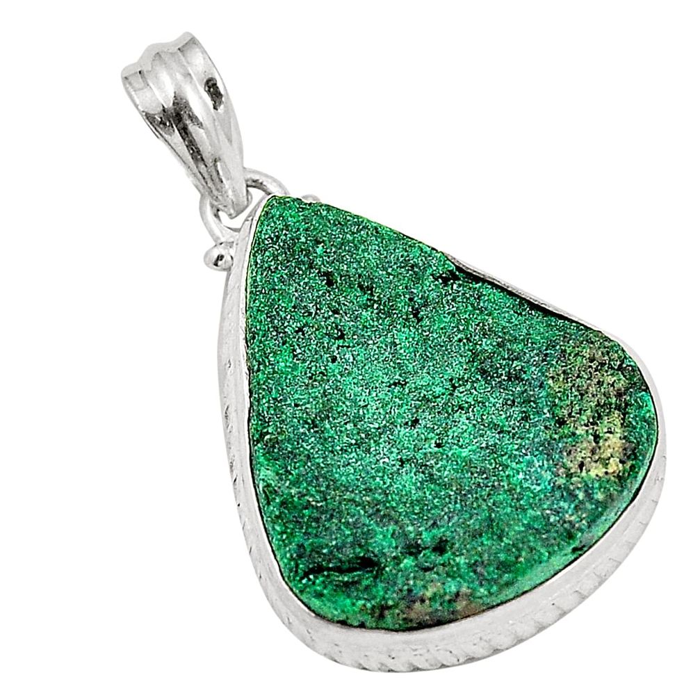 Green malachite druzy 925 sterling silver pendant jewelry d24556
