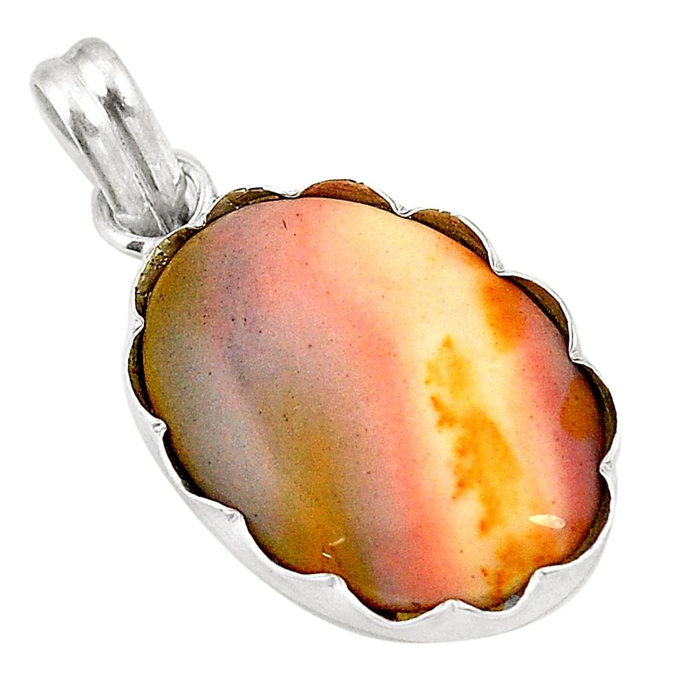 925 sterling silver natural brown mookaite oval pendant jewelry d24624
