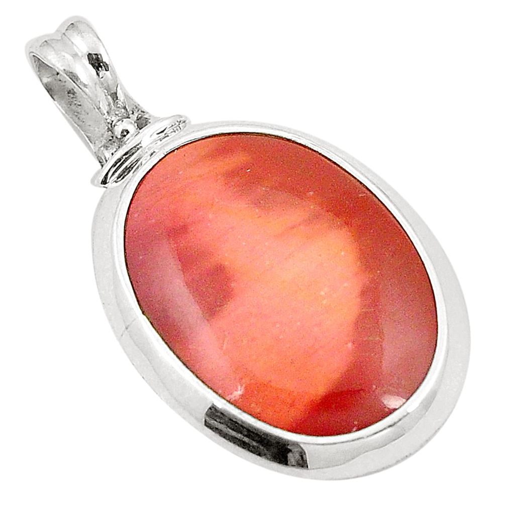 925 sterling silver natural brown mookaite oval pendant jewelry d24638
