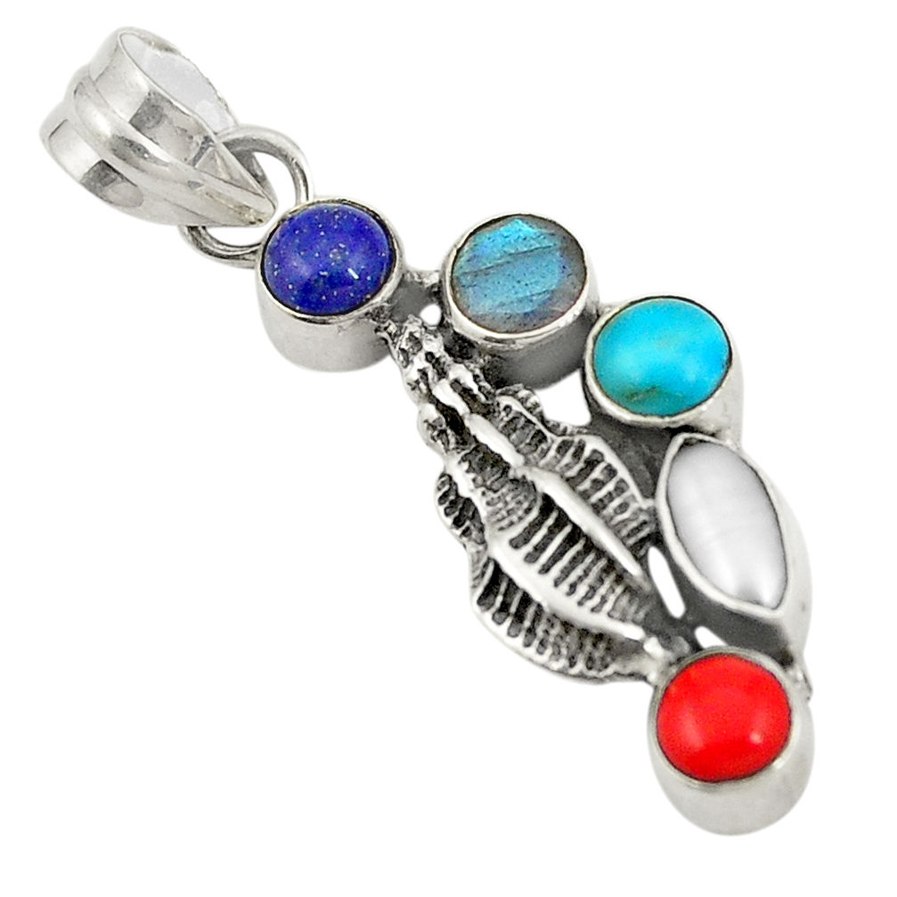 radorite pearl coral 925 silver pendant jewelry d24679