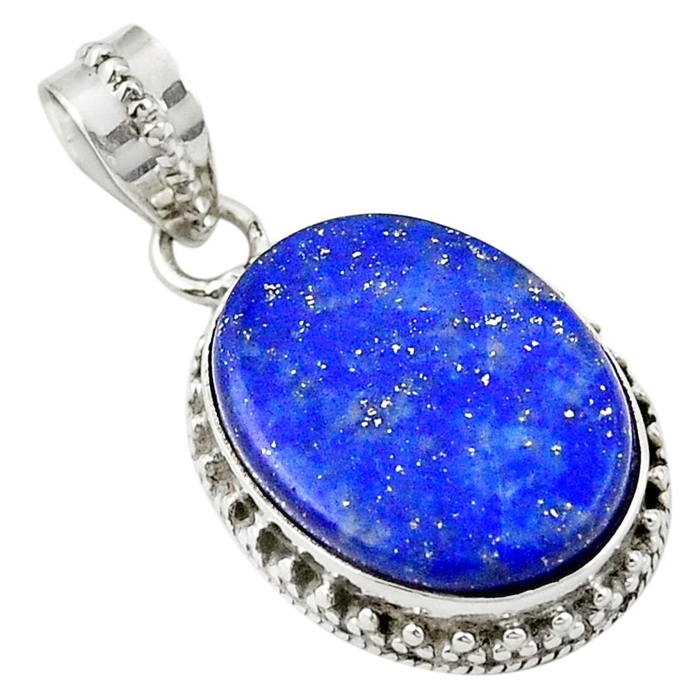 Natural blue lapis lazuli 925 sterling silver pendant jewelry d25942