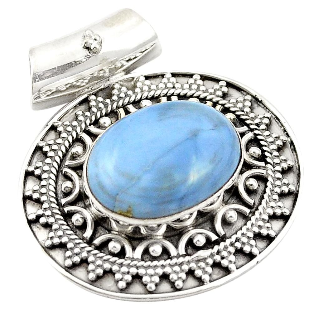 Natural blue owyhee opal 925 sterling silver pendant jewelry d26231