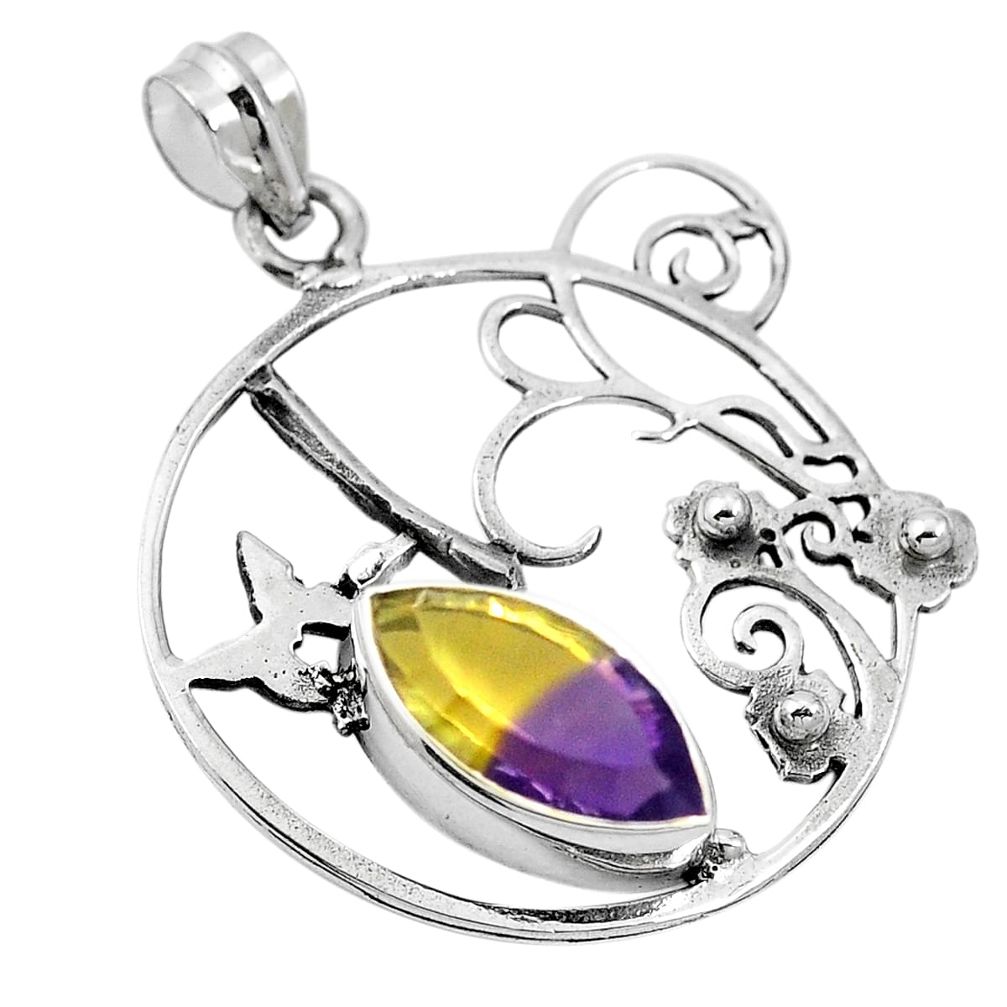 Multi color ametrine (lab) 925 sterling silver pendant jewelry d26402