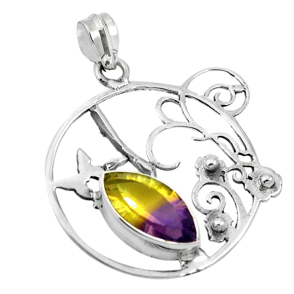 Multi color ametrine (lab) 925 sterling silver pendant jewelry d26403