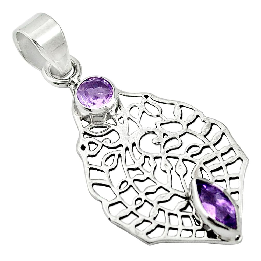 925 sterling silver natural purple amethyst pendant jewelry d26424