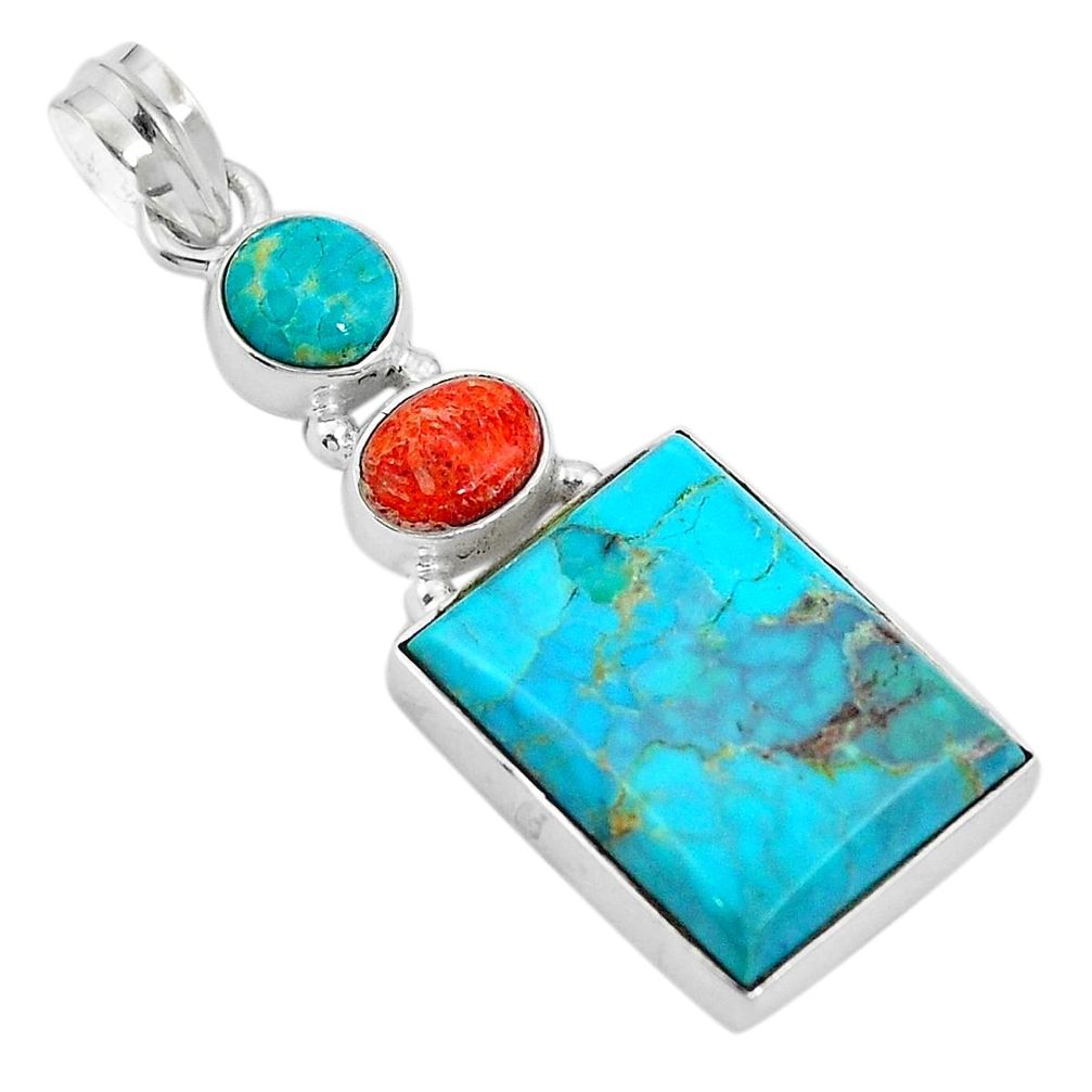 925 silver blue arizona mohave turquoise pendant jewelry d26567