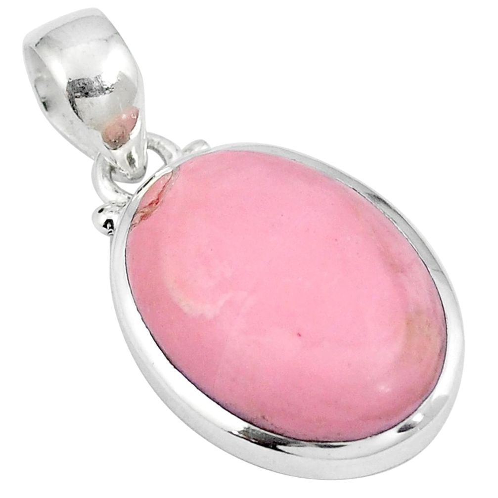 925 sterling silver natural pink opal oval shape pendant jewelry d26751